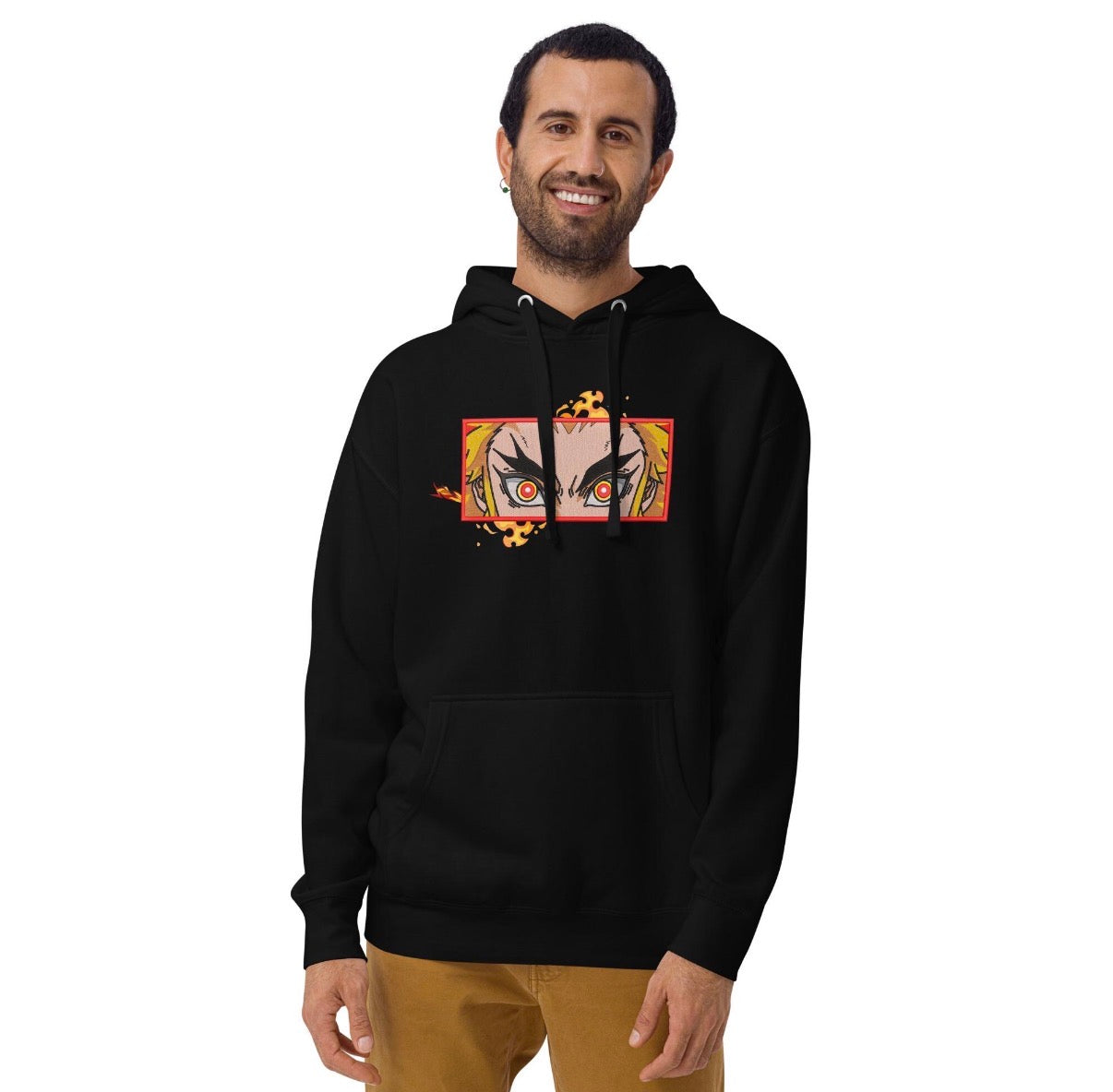 Rengoku Eyes Hoodie – Demon Slayer Anime Streetwear Sweatshirt