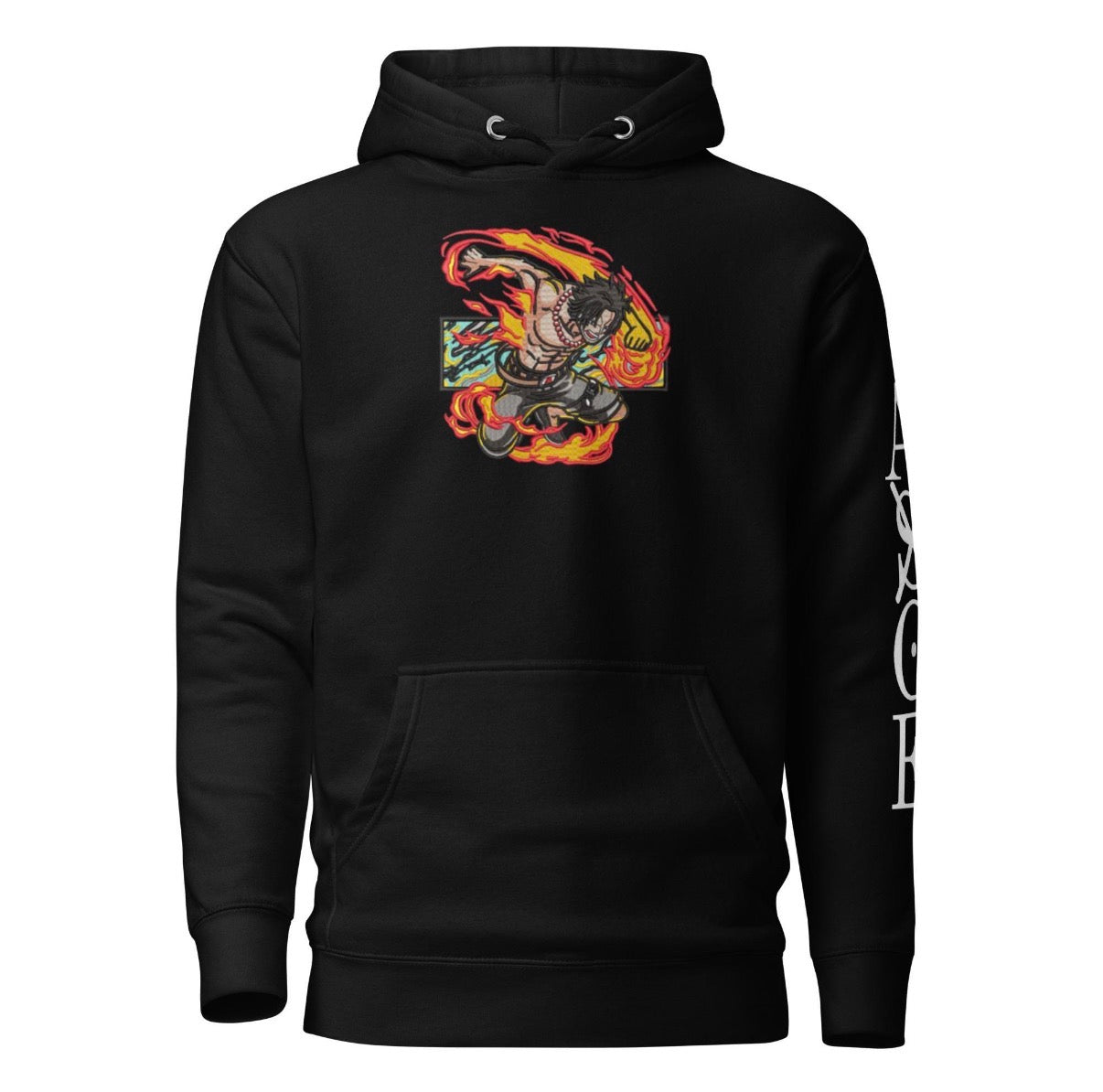 One Piece Anime Hoodie – Portgas D. Ace Flame Graphic Streetwear Sweatshirt