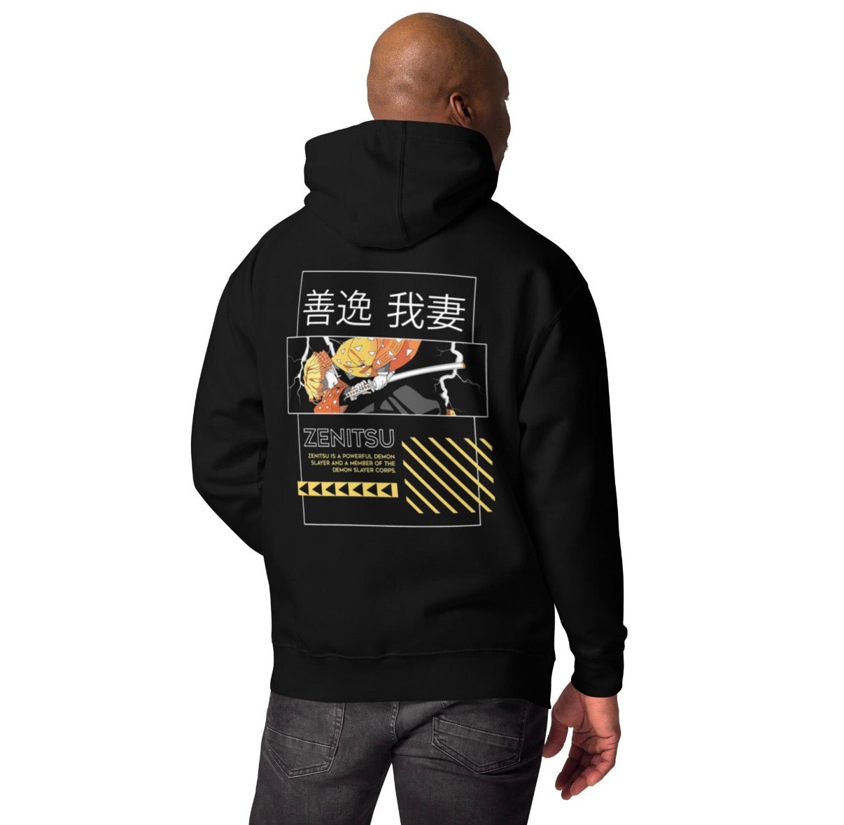 Zenitsu Lightning Eyes Hoodie – Demon Slayer Anime Streetwear Sweatshirt