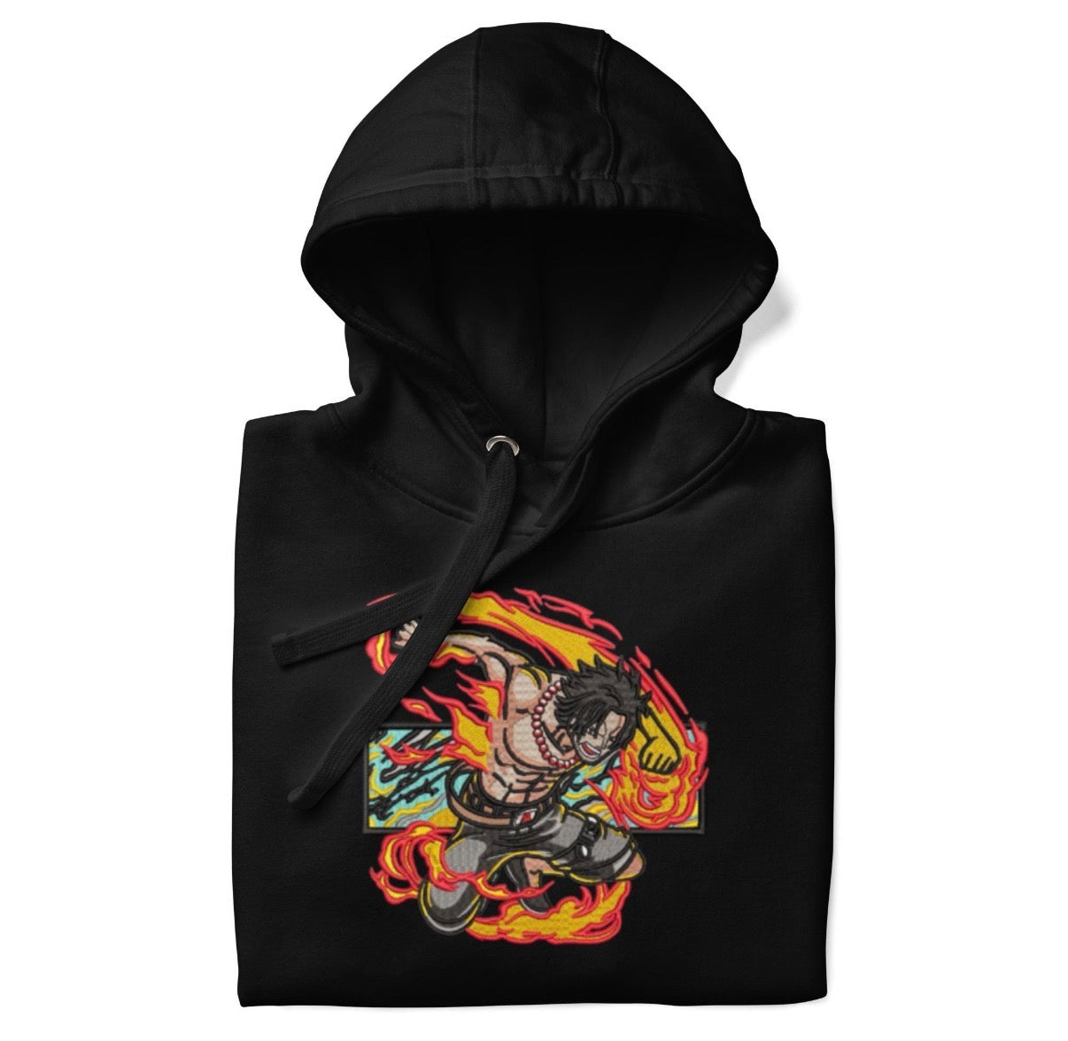 One Piece Anime Hoodie – Portgas D. Ace Flame Graphic Streetwear Sweatshirt