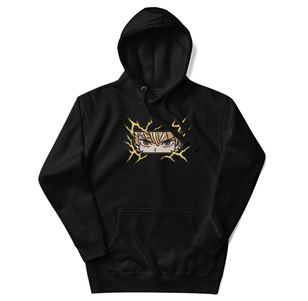 Zenitsu Lightning Eyes Hoodie – Demon Slayer Anime Streetwear Sweatshirt