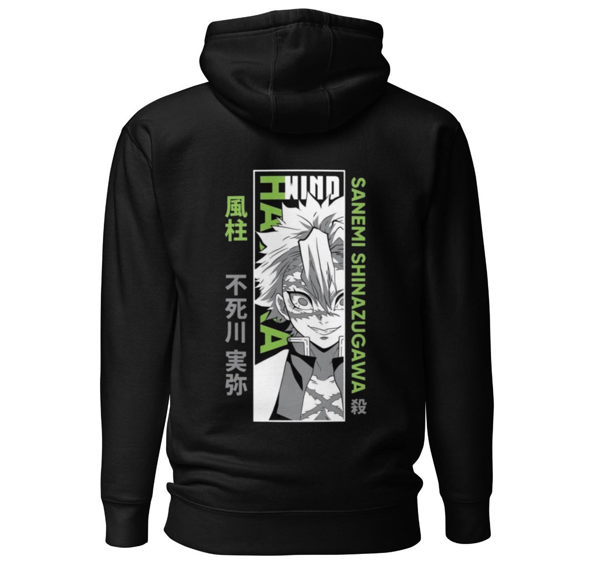 Sanemi Shinazugawa Eyes Hoodie – Demon Slayer Wind Hashira Streetwear Sweatshirt
